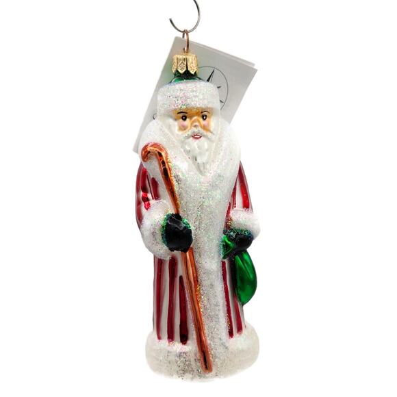 Christopher Radko Mini Russian Striped Santa Claus Christmas Ornament 98-170-0 - Picture 1 of 7